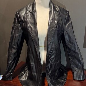 Zara Women's Black faux Leather Jacket